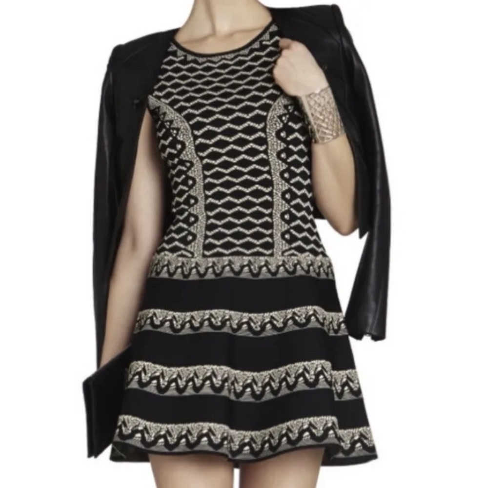 BCBGMaxazria Wilma black nude dress - Picture 2 of 13